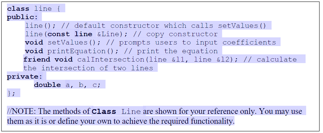 Solved The following is the code declaration of a class | Chegg.com