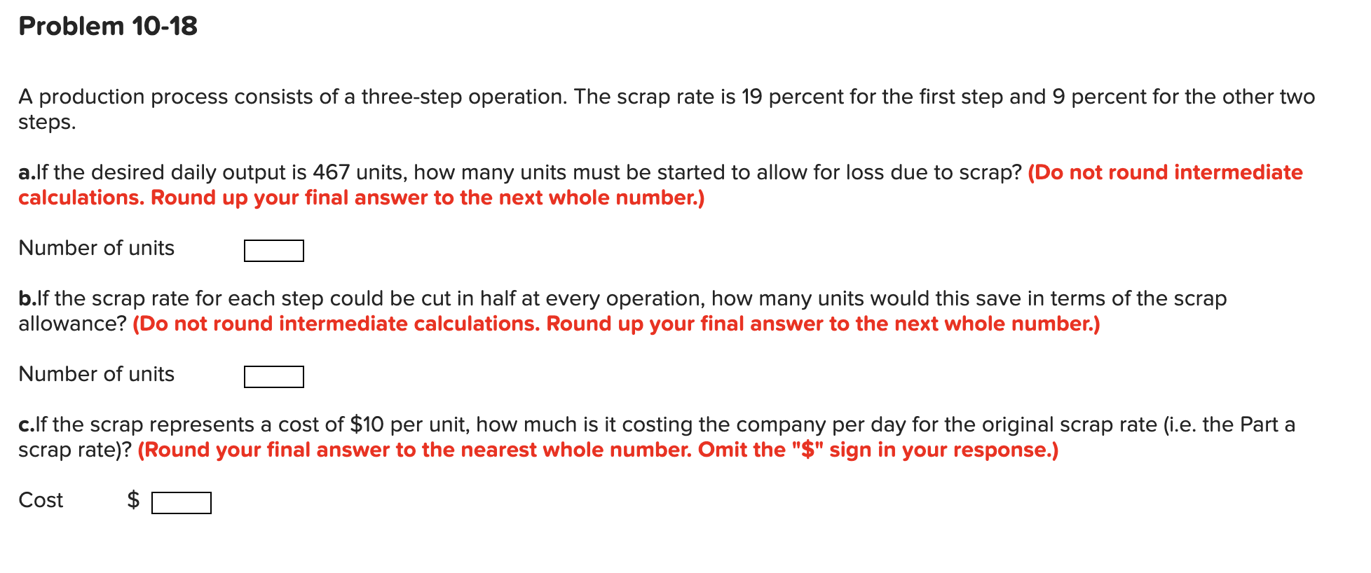 Solved Problem 10-18 A production process consists of a | Chegg.com