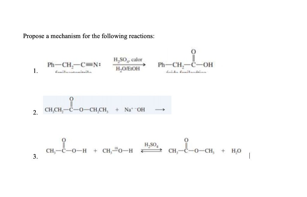 Solved Propose a mechanism for the following reactions: | Chegg.com