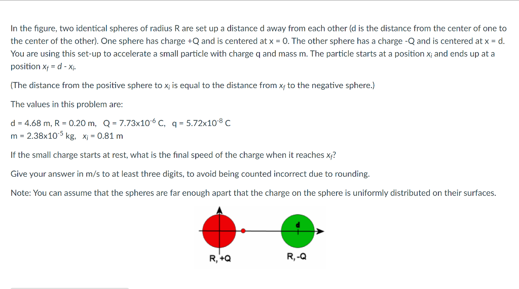 Solved In The Figure, Two Identical Spheres Of Radius R Are | Chegg.com