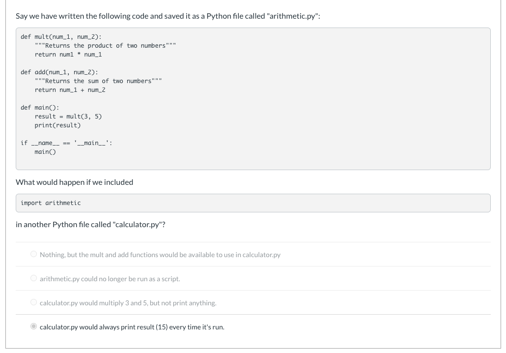 Solved Say we have written the following code and saved it | Chegg.com image.