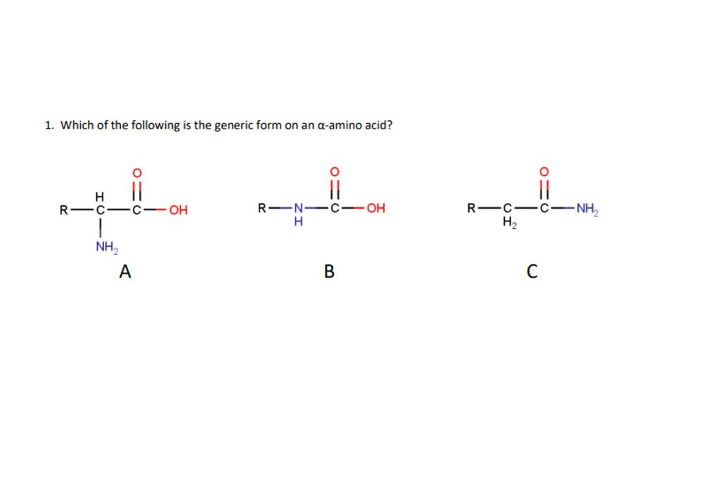 Solved 1. Which Of The Following Is The Generic Form On An 