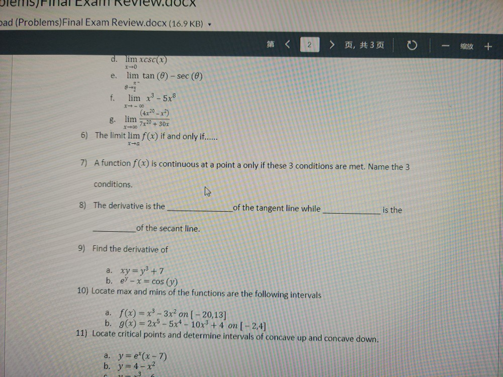 Exam (16.9 Final Pad ... (Problems) Solved: Review.docx W.docx