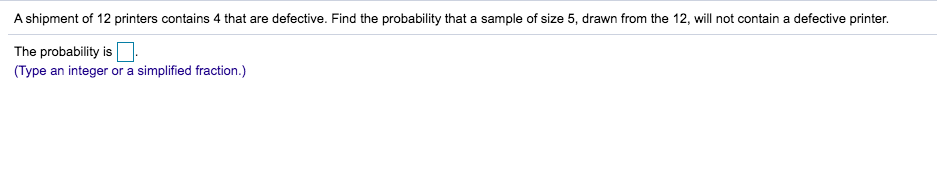 Solved A shipment of 12 printers contains 4 that are | Chegg.com