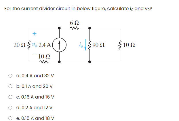 Solved For the current divider circuit in below figure, | Chegg.com
