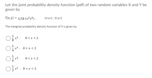 Solved Let the joint probability density function (pdf) of | Chegg.com