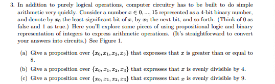 Solved 3. In addition to purely logical operations, computer | Chegg.com