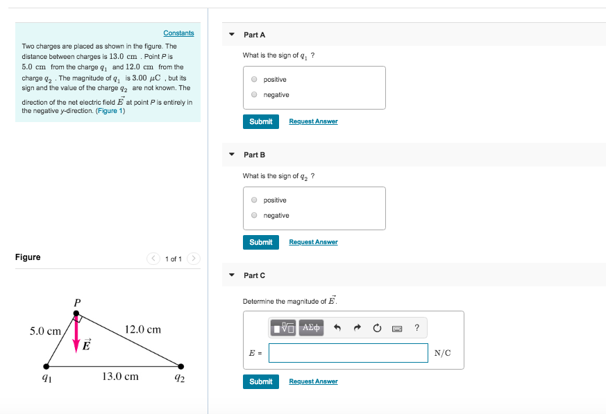 Solved Constants Part A Two charges are placed as shown in | Chegg.com