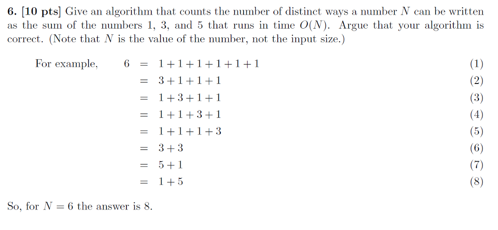 Solved 6. [10 pts Give an algorithm that counts the number | Chegg.com