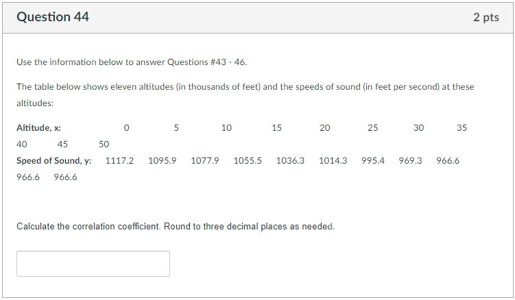 Solved Use the information below to answer Questions \#43 - | Chegg.com