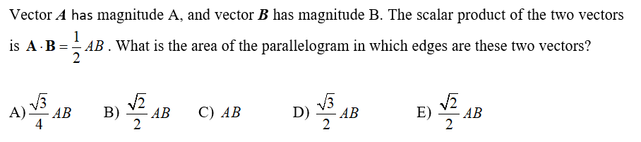 Solved Vector A Has Magnitude A, And Vector B Has Magnitude | Chegg.com