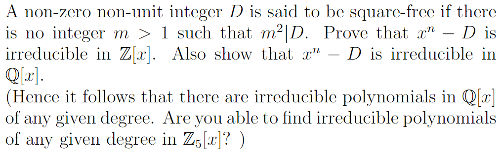 Solved A non zero non unit integer D is said to be Chegg com