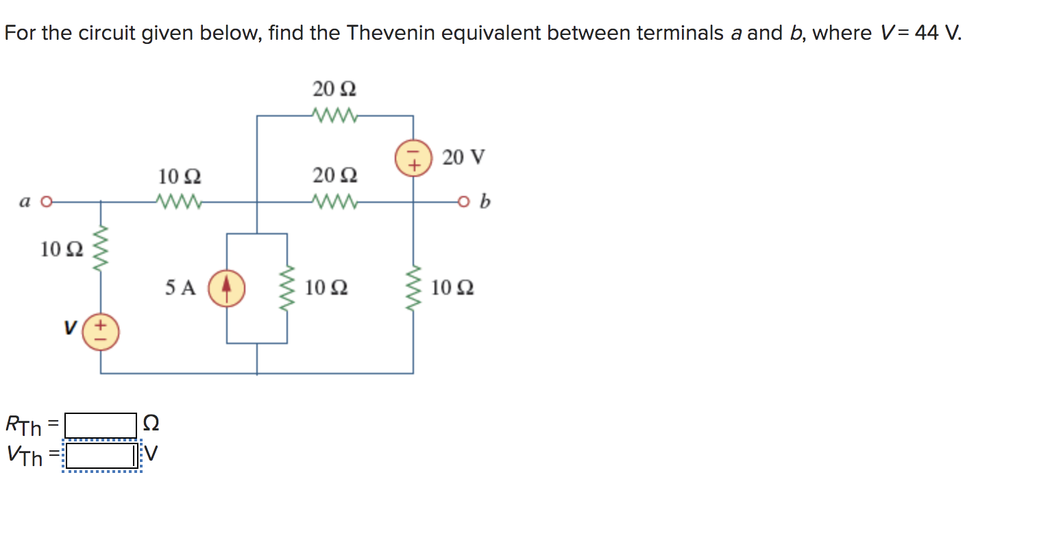 Solved For the circuit given below, find the Thevenin | Chegg.com