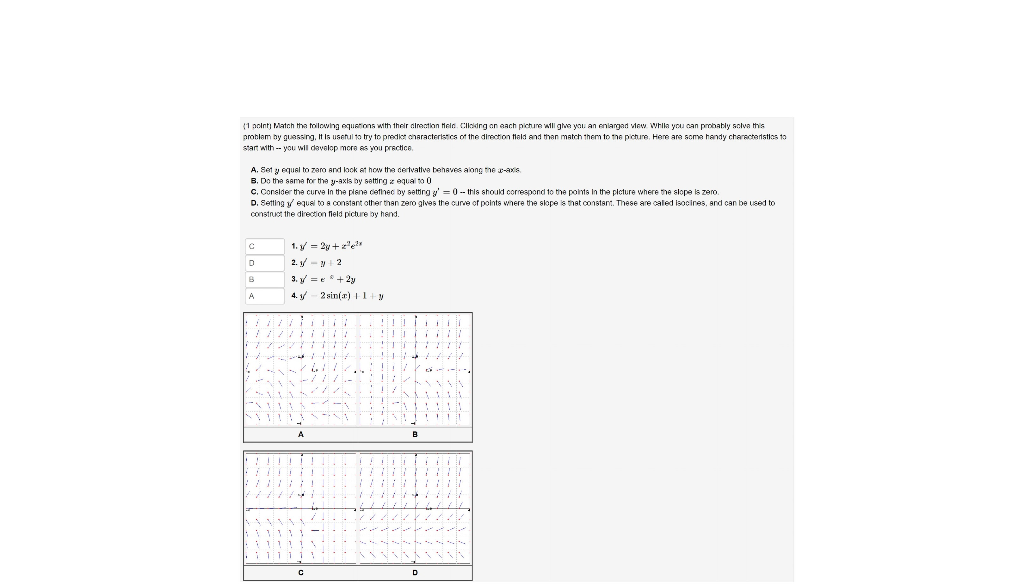 Solved (1 point) Match the following equations with their | Chegg.com