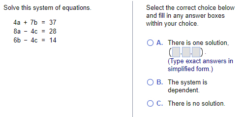 Solved Solve this system of | Chegg.com