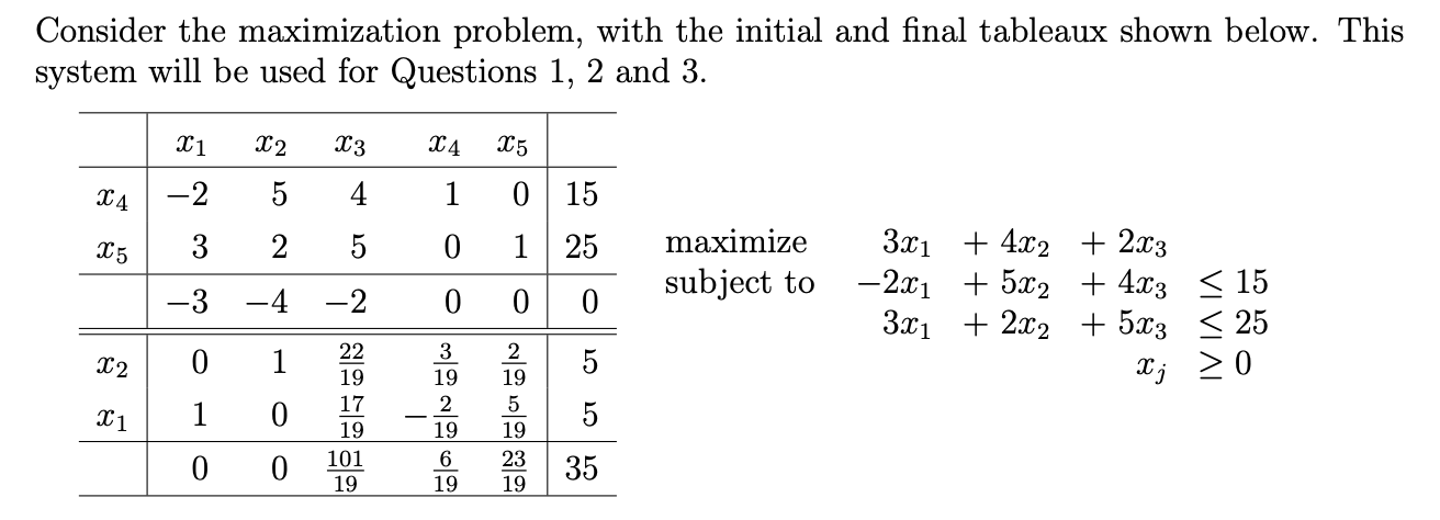 Solved Consider the maximization problem, with the initial | Chegg.com
