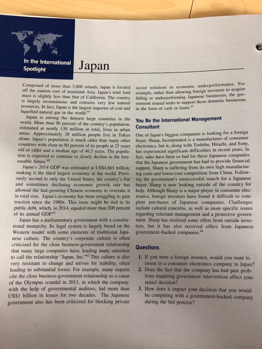 Solved 1. If you were a foreign investor, would you want to ...