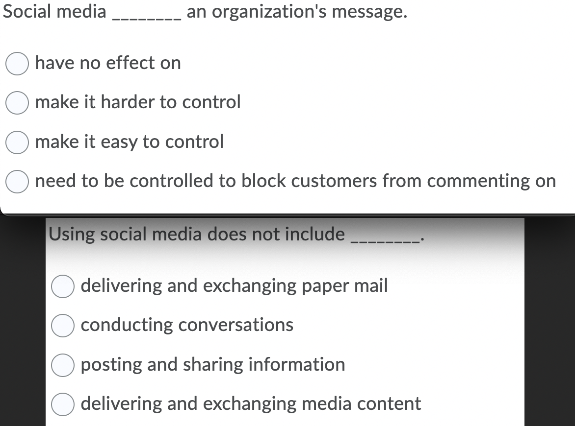 Solved an organization's message. have no effect on make it | Chegg.com