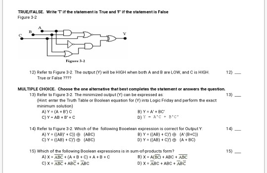 Solved True False Write T If The Statement Is True And F Chegg Com