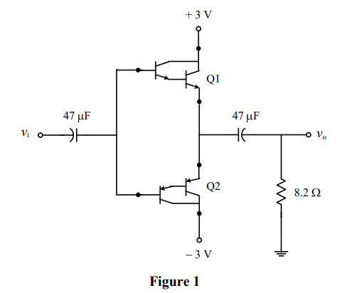 Solved 1. Refer To Class B Power Amplifier In Figure 1. A. | Chegg.com