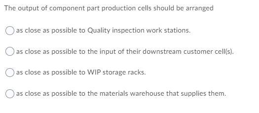 Solved The output of component part production cells should | Chegg.com