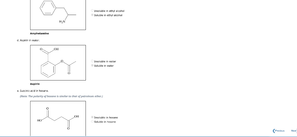 For each of the following pairs of solutes and
