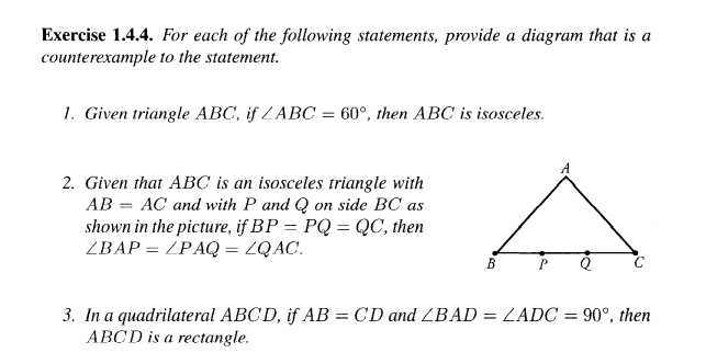 Solved Exercise 1.4.4. For each of the following statements, | Chegg.com