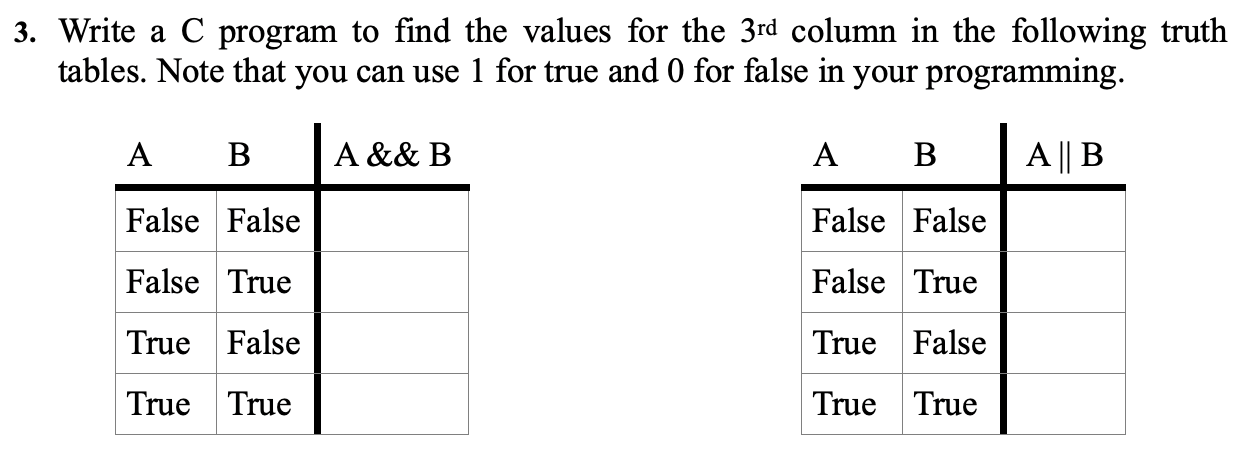 Solved 3. Write a C program to find the values for the 3rd | Chegg.com