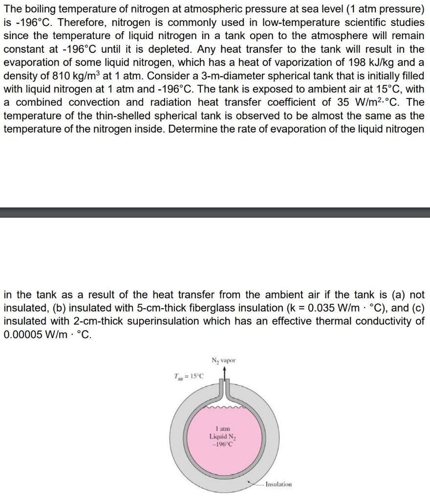 Solved The boiling temperature of nitrogen at atmospheric
