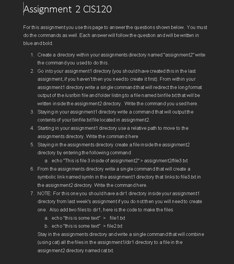 Solved 8. Stay in the assignments directory and write a | Chegg.com