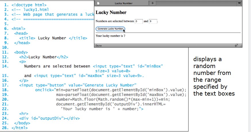 Solved Make a copy of the lucky1.html page from Figure 7.4 | Chegg.com