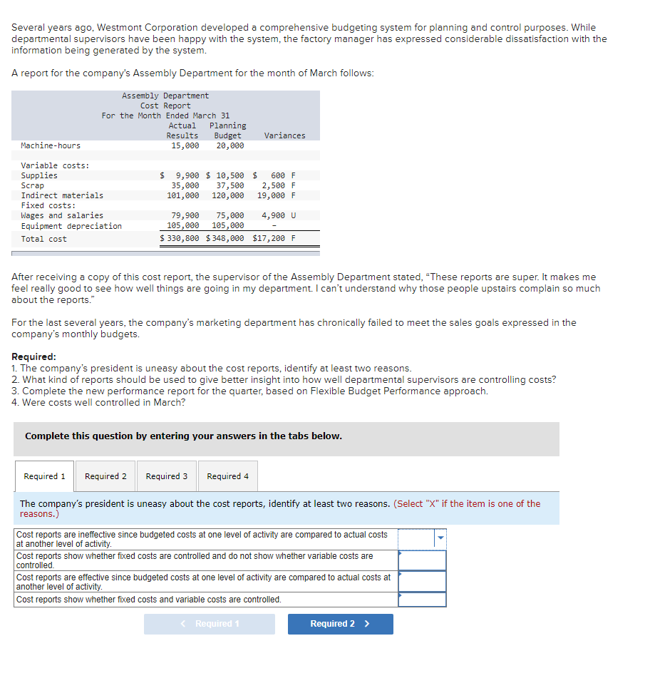 Solved Several years ago, Westmont Corporation developed a | Chegg.com