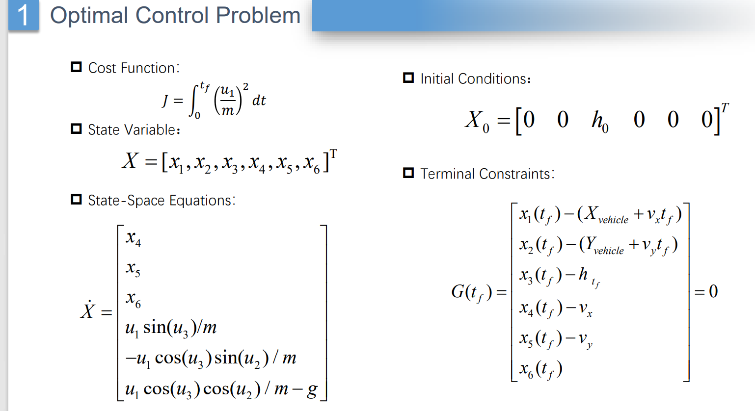 Solved 1 Optimal Control Problem Cost Function: Initial | Chegg.com