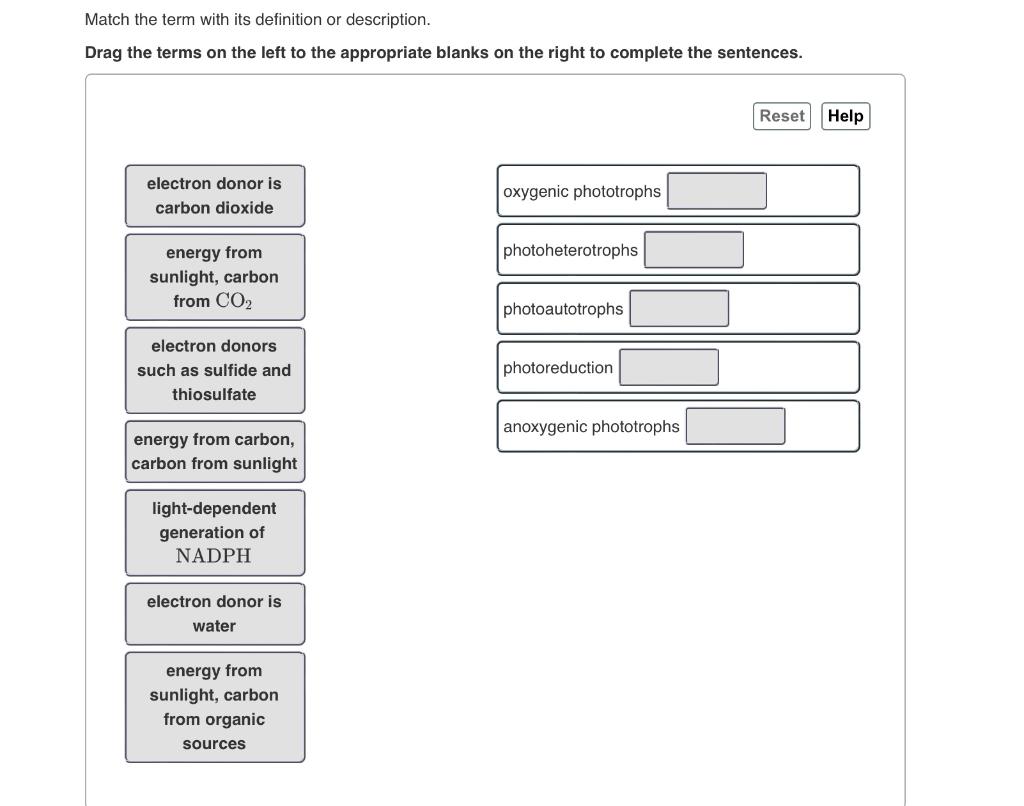 Solved Match the term with its definition or description. | Chegg.com