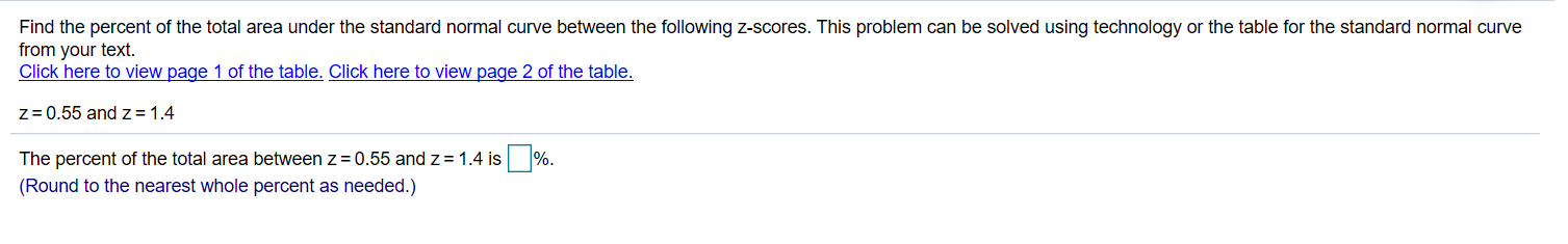 Solved Find the percent of the total area under the standard | Chegg.com