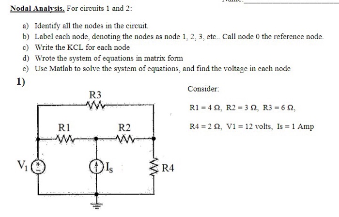 Solved Nodal Analysis. For circuits 1 and 2: a) Identify all | Chegg.com