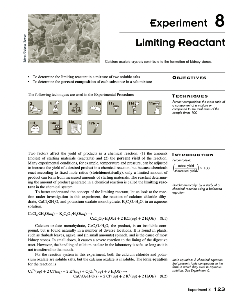 limiting reactant lab experiment