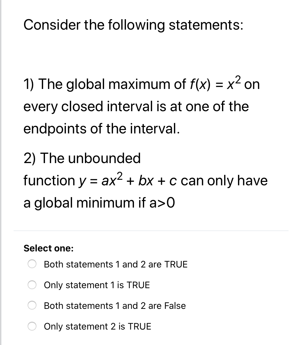 Solved Consider The Following Statements: = 1) The Global | Chegg.com