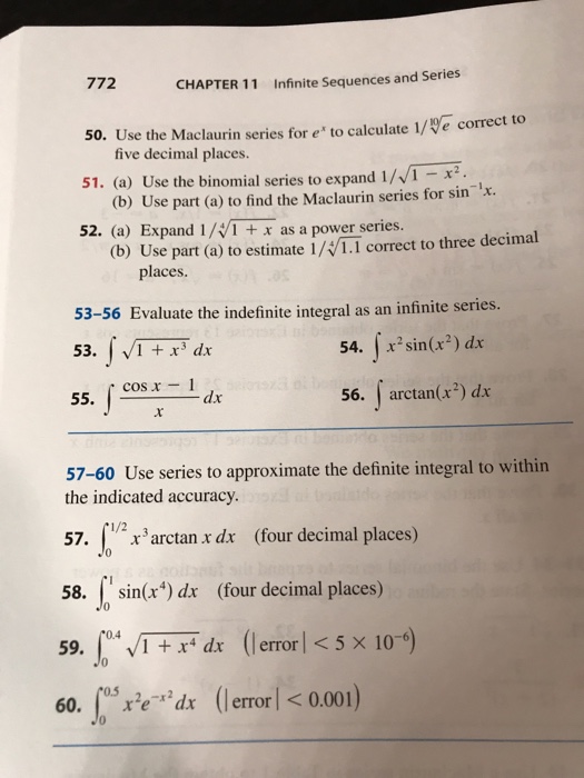 Solved 772 CHAPTER 11 Infinite Sequences and Series 50. Use | Chegg.com