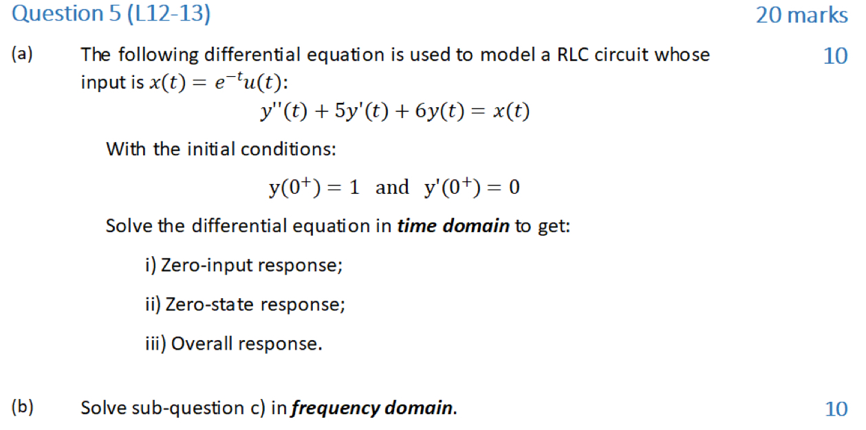 Question 5 (L1213)(a) ﻿The following differential