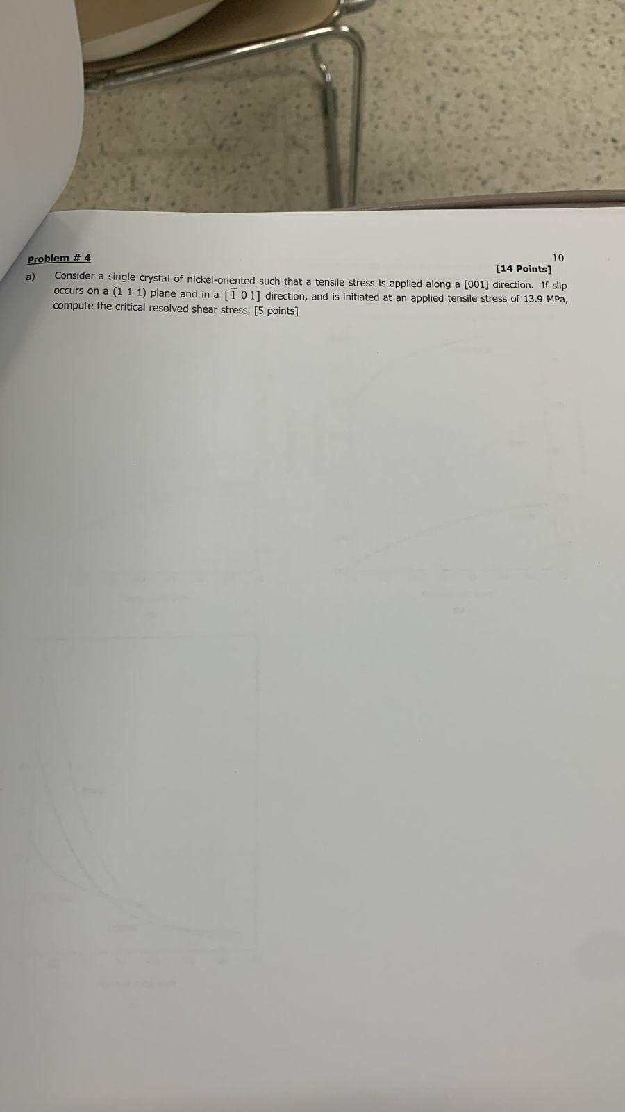 Solved 10 Problem 4 [14 Points] a Consider a single crystal