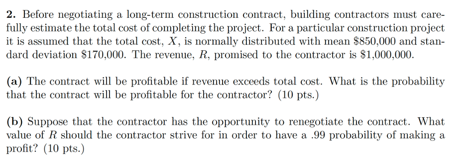 Solved 2. Before negotiating a long-term construction | Chegg.com