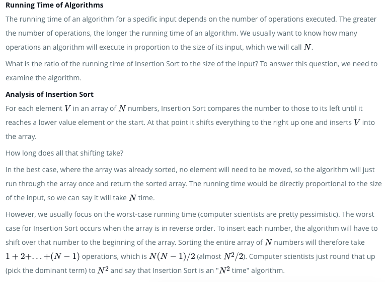 Solved Running Time of Algorithms The running time of an | Chegg.com