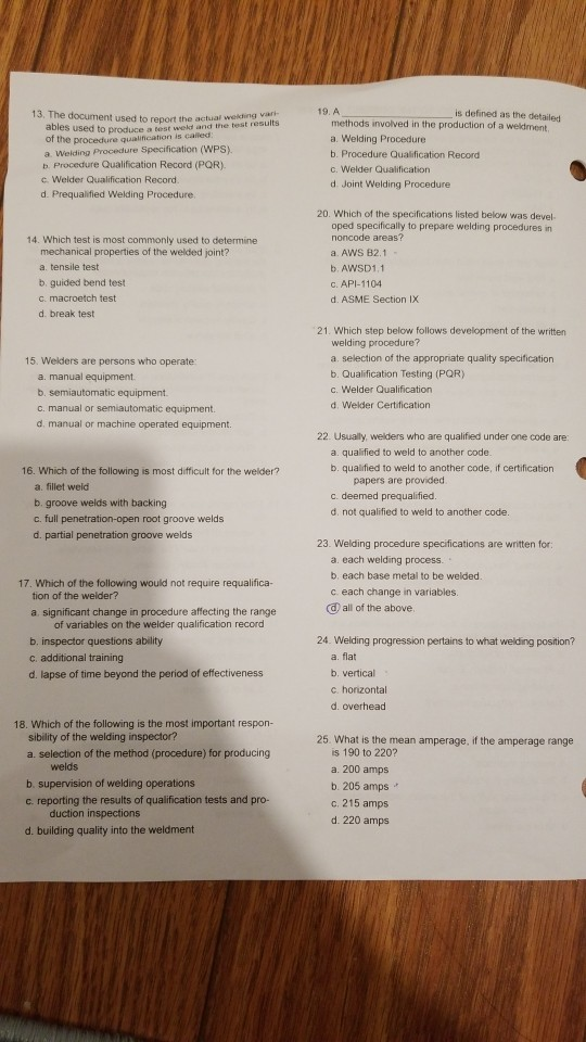 welding specifications