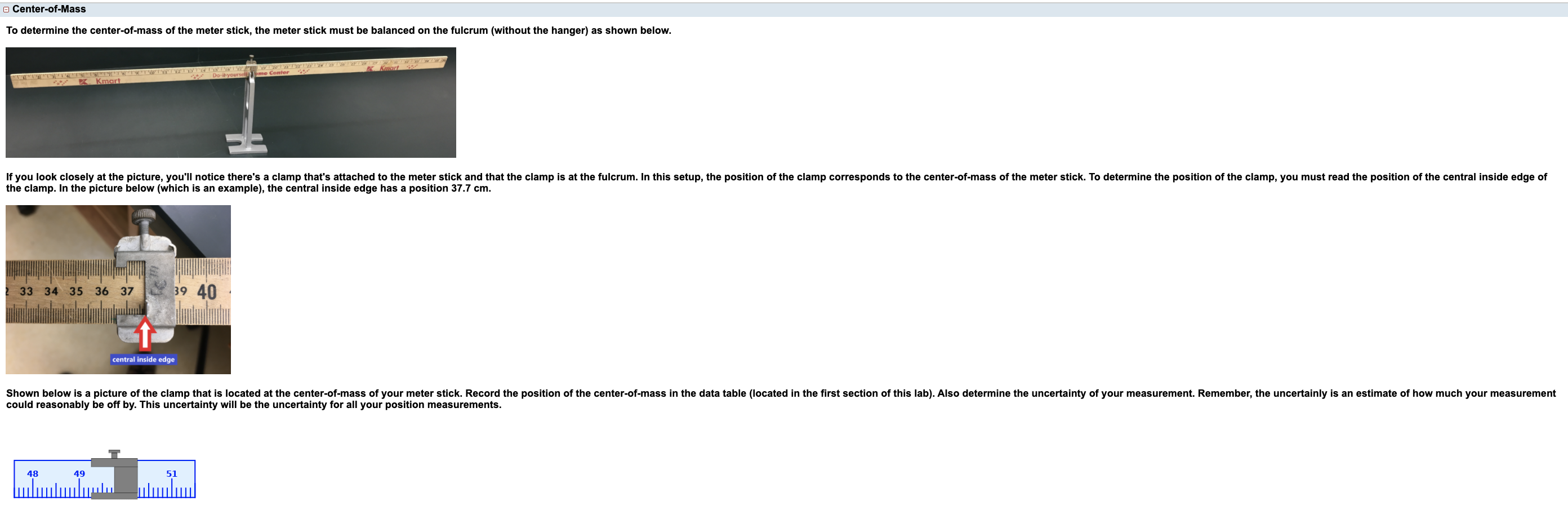 Solved Now it's time to set up the meter stick with the