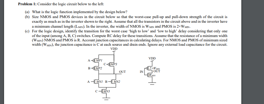Problem 1: Consider the logic circuit below to the | Chegg.com