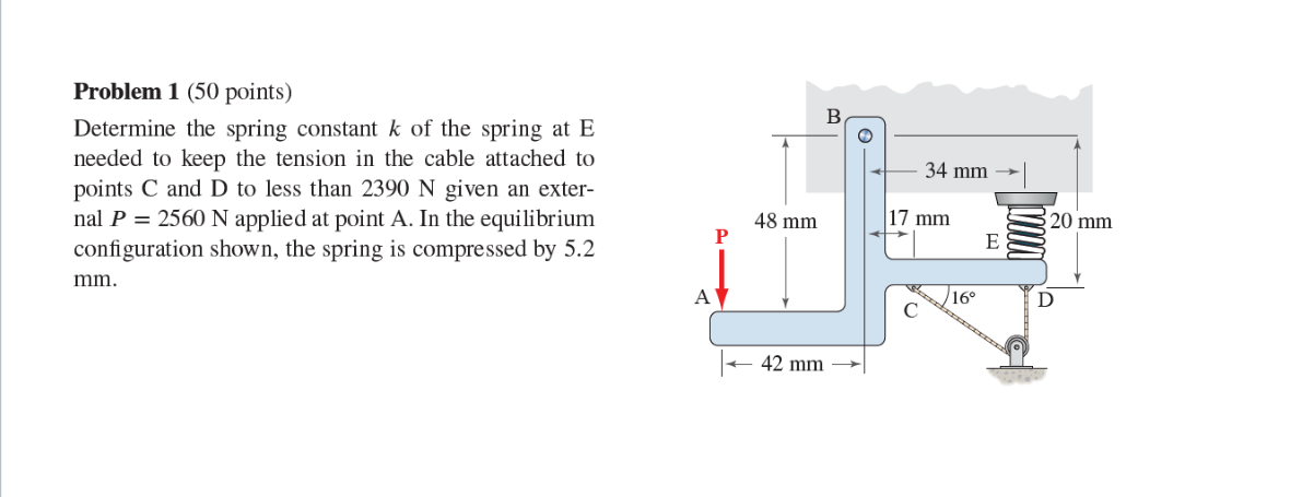 Solved B Problem 1 (50 Points) Determine The Spring Constant | Chegg.com