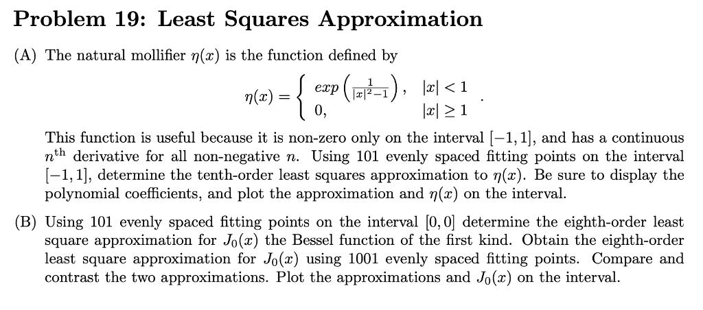 Problem 19: Least Squares Approximation (A) The | Chegg.com