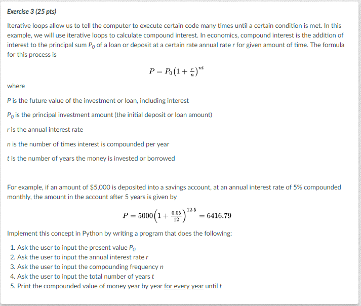 Solved Exercise 3 (25 pts) example, we will use iterative | Chegg.com