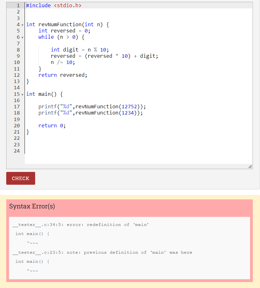 Solved Please check my code. How come my code has a | Chegg.com
